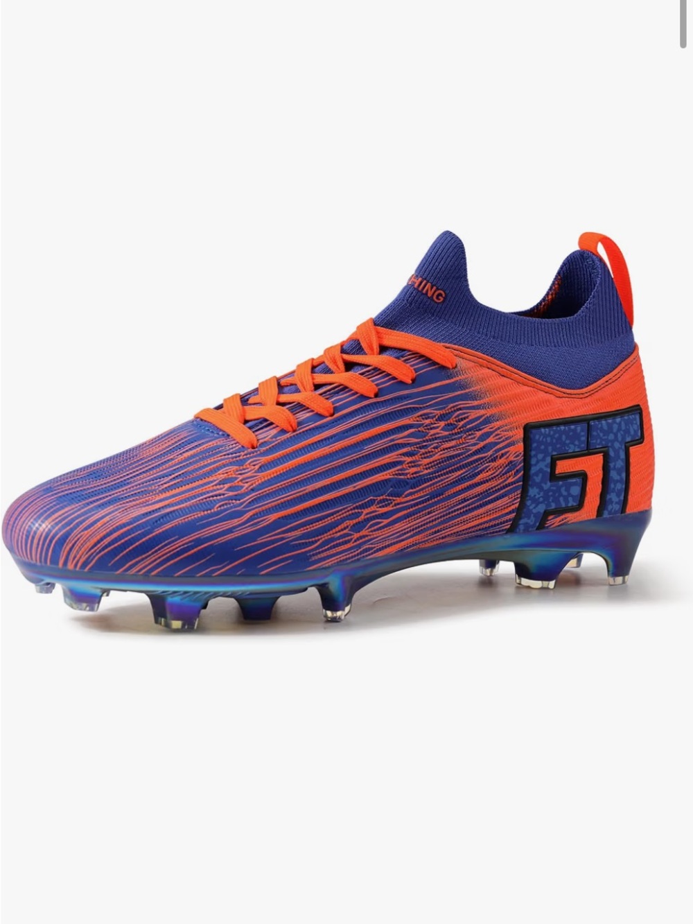 Men's Women’s Unisex Cleat Soccer Shoes- Blue & Orange